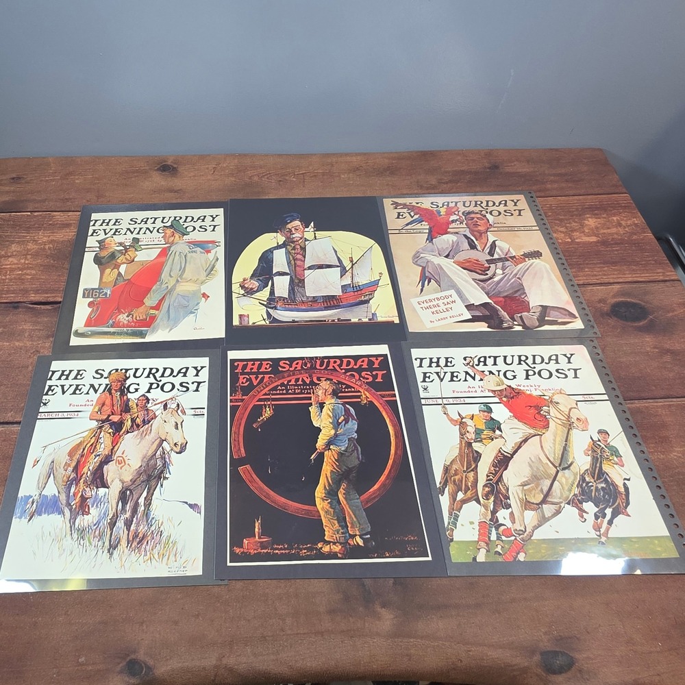 The Saturday Evening Post Art Prints 12pc Multi Good 1930s Americana Covers